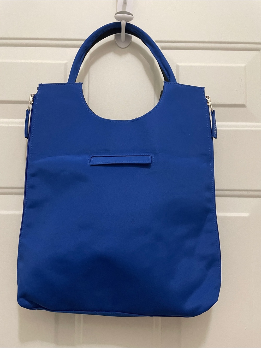 LUMENE: Reversible Modern Royal Blue Tote Bag with Top Handles
